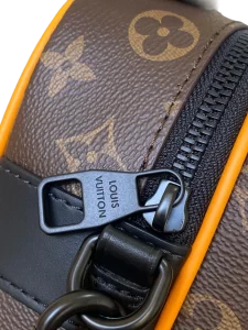 LV Monogram Macassar S Lock Messenger Bag Canvas Brown