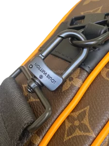 LV Monogram Macassar S Lock Messenger Bag Canvas Brown