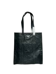 Medium Crinkled Tote Bag | Black