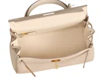 Kelly 25 White Togo Gold Hardware