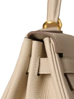 Kelly 25 White Togo Gold Hardware