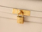 Kelly 25 White Togo Gold Hardware