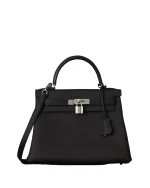 Kelly 28 Black Togo Palladium Hardware