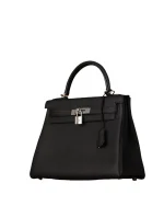 Kelly 28 Black Togo Palladium Hardware