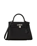 Kelly 28 Black Togo Palladium Hardware