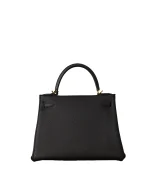 Kelly 28 Black Togo Gold Hardware