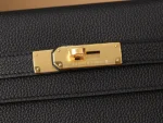 Kelly 28 Black Togo Gold Hardware