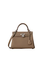 Kelly 28 Etoupe Togo Palladium Hardware