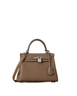 Kelly 28 Etoupe Togo Palladium Hardware
