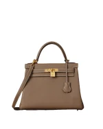 Kelly 28 Etoupe Togo Gold Hardware