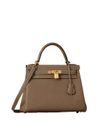 Kelly 28 Etoupe Togo Gold Hardware