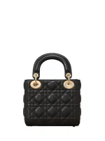 Patent Cannage Mini Lady Dior Black