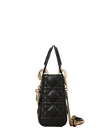 Patent Cannage Mini Lady Dior Black