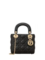 Patent Cannage Mini Lady Dior Black