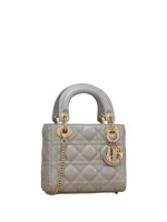 Patent Cannage Mini Lady Dior Grey