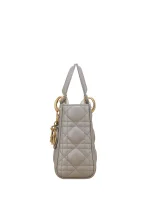 Patent Cannage Mini Lady Dior Grey