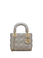 Patent Cannage Mini Lady Dior Grey