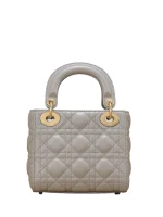 Patent Cannage Mini Lady Dior Grey