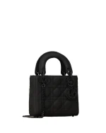 Ultramatte Cannage Calfskin Mini Lady Dior Black