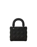 Ultramatte Cannage Calfskin Mini Lady Dior Black