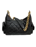 25C Lambskin Hobo Black